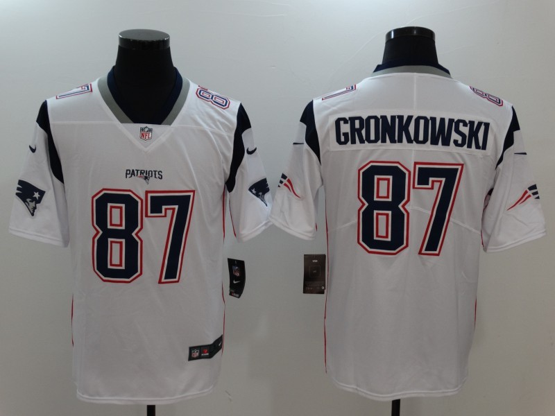 Men's New England Patriots Rob Gronkowski #87 White Jersey